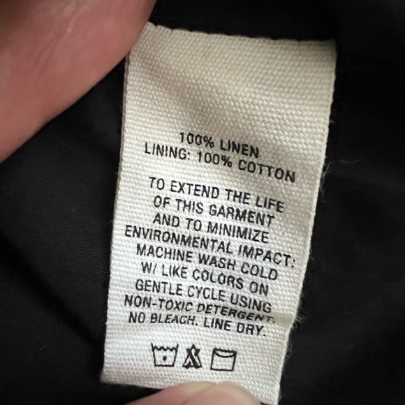 Alex Mill Black Linen Button Front Tank Top w Adjustable Straps - Picture 4 of 8